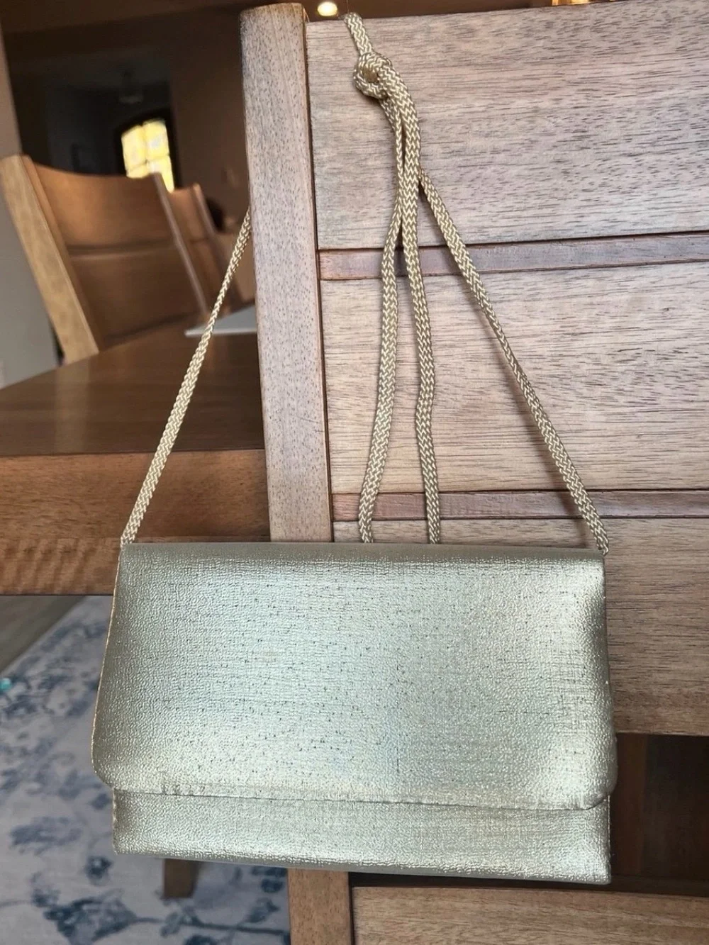 La Regale LTD. Gold Clutch with Strap